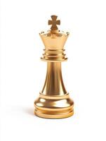 Majestic golden queen chess piece levitating with elegance and style photo