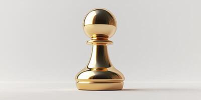 Gleaming golden pawn chess piece suspended in mid air for strategy themes photo
