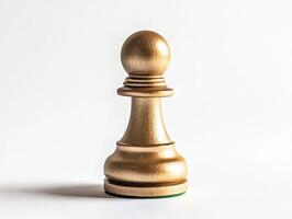 Golden pawn chess piece in minimalistic design for strategy and competition themes photo