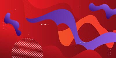 Colorful geometric wave 3D background. Dark red elements with purple fluid gradient pattern. Dynamic shape composition. eps10 vector