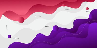 Purple and pink geometric business banner design. Creative banner design with wave and line shape as template. Simple design on white horizontal banner. Eps10 vector