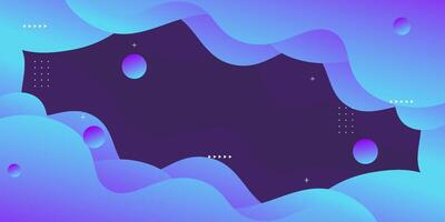 Blue and purple gradient background with geometric waves and circle shape elements. Colorful blue wave design. Simple yet elegant concept. eps10 vector
