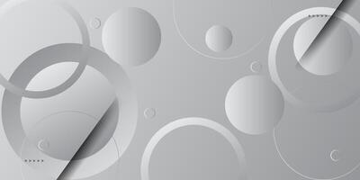 Abstract white background banner. White template banner with abstract design of circle background and geometric white light lines with gradient color. vector