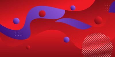 Colorful geometric wave 3D background. Bright red elements with purple fluid gradient pattern. Dynamic shape composition. eps10 vector