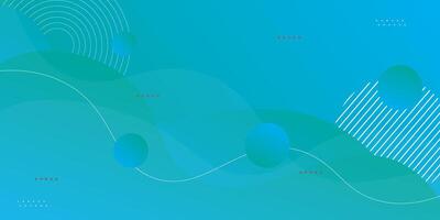 Blue geometric business banner design. Creative banner design with wave and line shape as template. Simple design on white horizontal banner. Eps10 vector