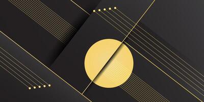 Abstract geometric background of diagonally overlapping grey rectangles with gold stripes. Luxurious background with modern 3D bronze style. vector