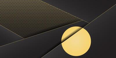 Abstract geometric background of diagonal grey rectangular paper cuts with gold stripes. Luxury background with modern 3D bronze style. vector
