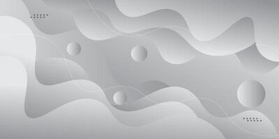 Abstract white background banner. White template banner with abstract design of wave background and geometric white light lines with gradient color. vector