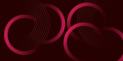 Dynamic abstract background in dark red with bright pink diagonal stripes. 3D cover for business presentation banner. Fast moving soft circle lines decoration. vector