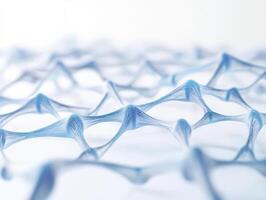 Abstract blue network structure with geometric connections in soft focus photo