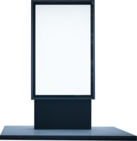 A sleek advertising display board in front of an elaborately carved historical building, situated on a public square, providing a contrast between digital media and old-world architecture. png