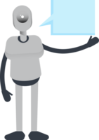 Humanoid Robot Character and Speech Bubble png