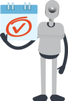 Humanoid Robot Character and Check Mark Sign png