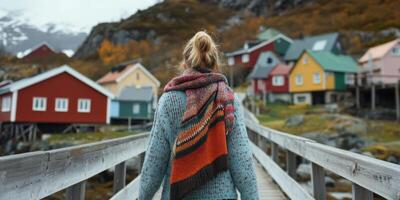 Discovering Vibrant and Colorful Coastal Cabins Nestled Within an Autumn Landscape photo