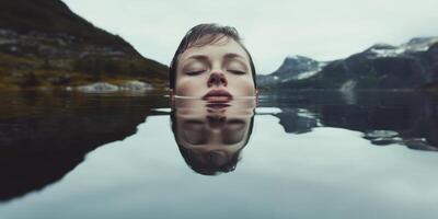 A Serene Reflection Found Within Natures Gentle Embrace and Presence of Tranquility photo