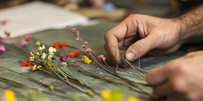 Creating Stunning and Beautiful Floral Arrangements Using Colorful Dried Flowers Artfully photo