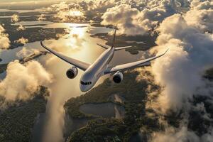 Airborne Elegance at Sunset photo