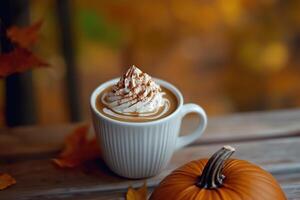 Autumn Latte Bliss with Pumpkin Accent photo