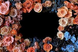 Elegant Floral Border with Vibrant Roses photo
