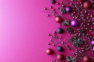 Festive Holiday Decor in Vibrant Pink and Red photo
