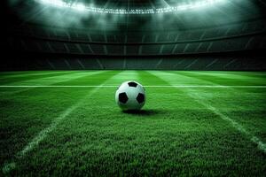 Stadium Spotlight on Soccer Ball photo