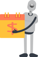 Humanoid Robot Character and Payment Date Calendar png
