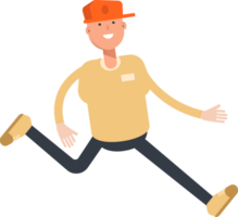 Man Wearing Cap Character Walking png