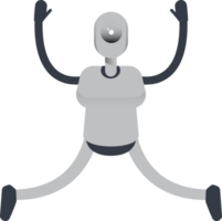 Humanoid Robot Character Relaxing and Jumping Illustration png