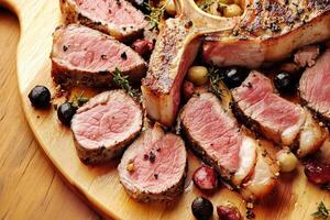 Succulent Sliced Lamb Chops with Herbs photo