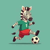 Zebra's Soccer Sprint Playful and Energetic Action vector