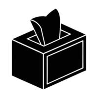 a black and white illustration of a box with a piece of paper inside vector