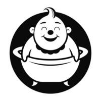a cartoon baby sitting in a bathtub vector