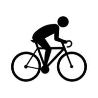 a silhouette of a person riding a bicycle vector