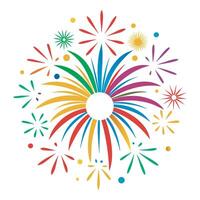 Decorative firework-style design with bright colors, symmetrical lines, and star accents for creative artwork vector
