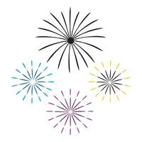 Dynamic starburst-style design shapes in vibrant multicolors ideal for festive artwork and branding projects vector