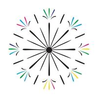 Creative festive firework-inspired design with colorful radiating lines and decorative stars for digital graphics vector