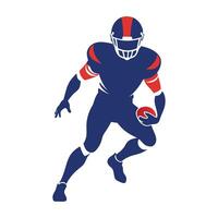 American football player running with ball vector