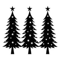 three christmas trees with stars on them vector