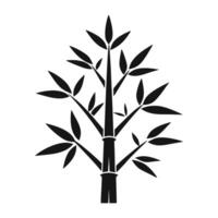 bamboo tree silhouette on white background vector