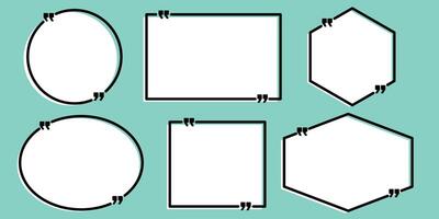 Collection of quote box frames with brackets vector