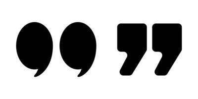 simple black quotation marks vector