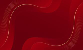 Red luxury background with gold lines. Abstract gradient wallpaper vector