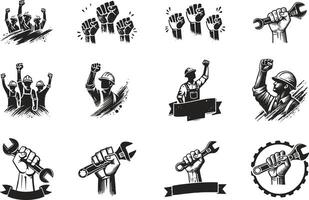 Labour Day concept element hand sketch style illustration. vector