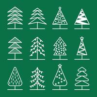 festive Christmas flat minimal abstract trees, editable organized and named layers vector