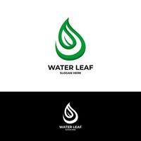 water leaf logo template vector