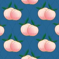 Peach and Dashed Line Repeat Pattern vector