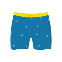 Blue swimming trunks with texture isolated on white background.Design in flat style. vector