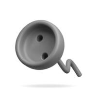 3d black socket for plug isolated. Render socket symbol. Electrical appliances and wire equipment. Electrical outlet device vector