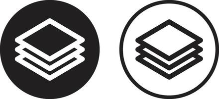 Layers icon set in two styles isolated on white background . Three Layer icon . illustration vector