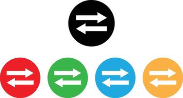 Colorful transfer icon set in different colors isolated on white background . Exchange icon . Data transfer icon vector